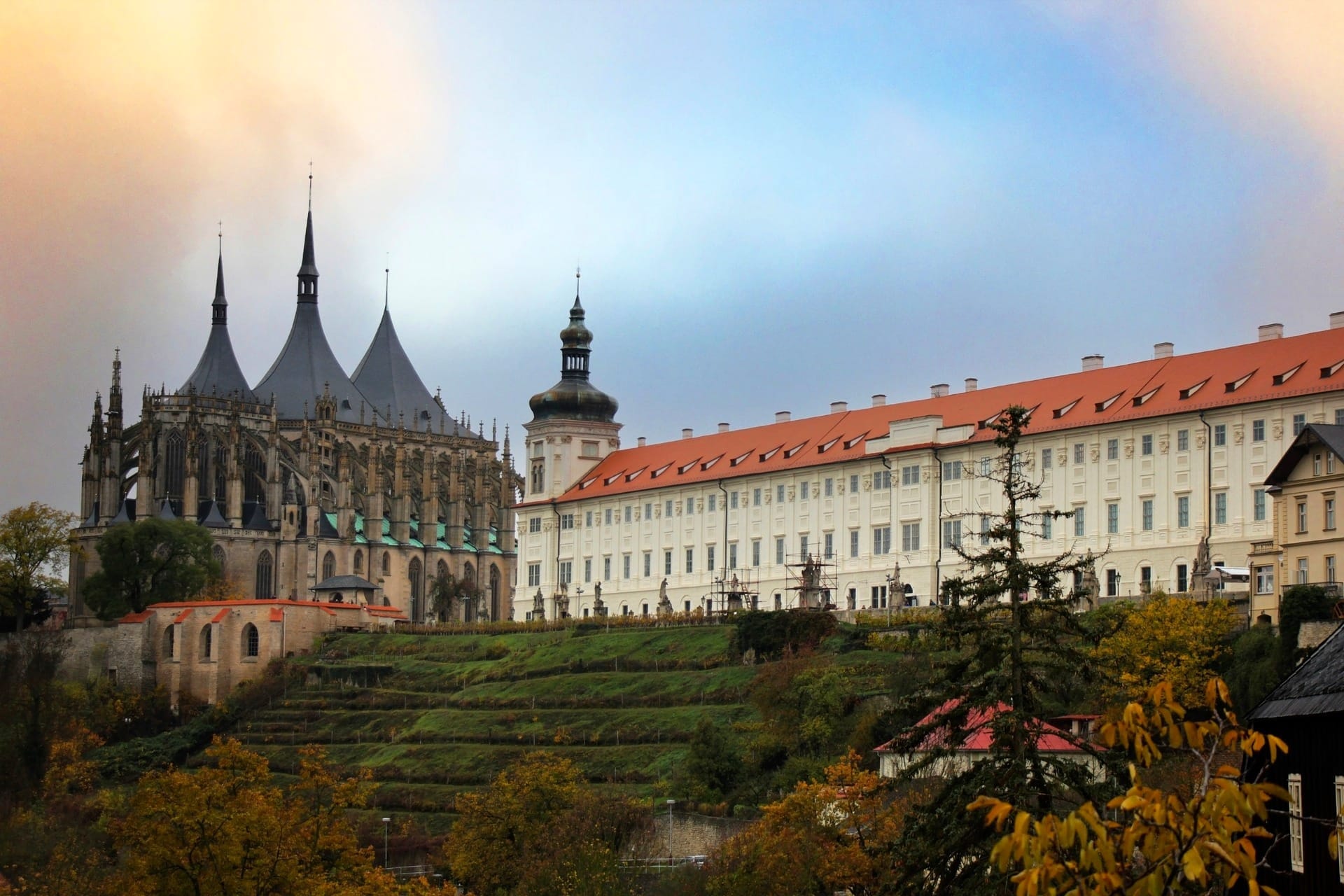 Kutná Hora panoramic view with Gothic skyline