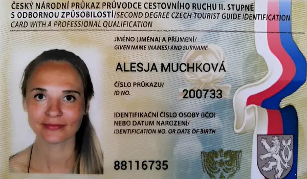 Licensed Czech Tourist Guide Certificate - Alesja Muchková