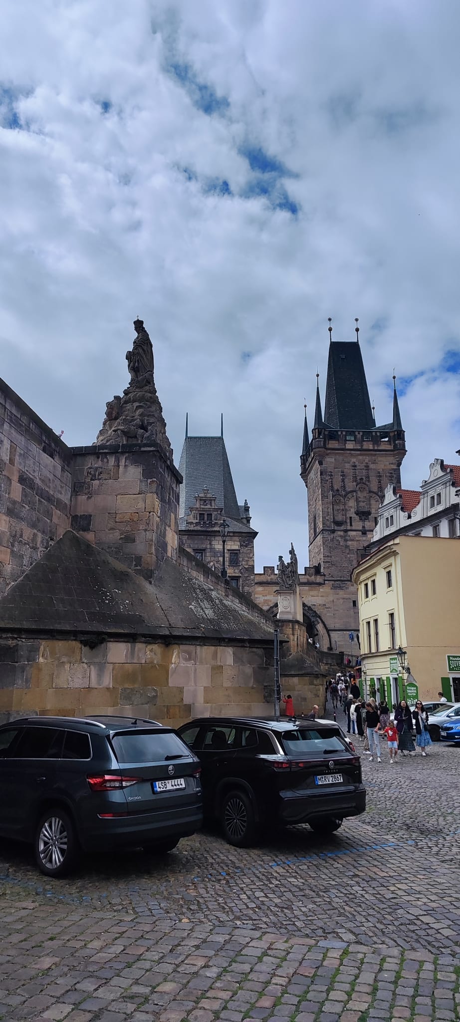 Guided view over Prague rooftops at sunset